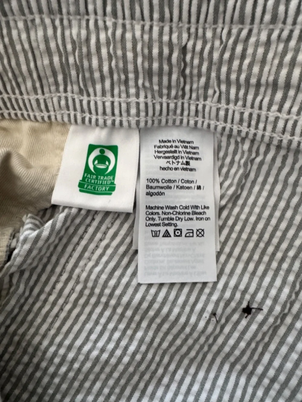J. Crew Blue and White Seersucker Flat Front Shorts